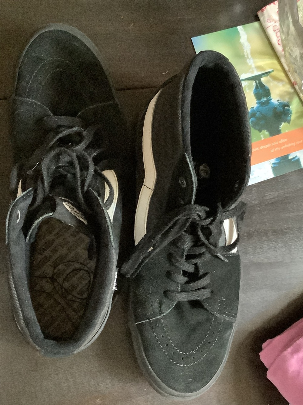 Vans Black Suede Low-Top Sneakers with White Side Stripe